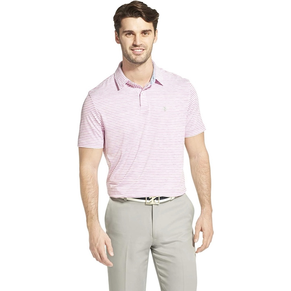 IZOD | Rosebud Greenie Striped Golf Polo Shirt